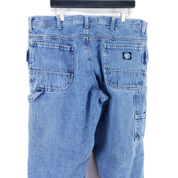 Polar King Flannel Lined Mens Jeans Size 40x30 Light Wash Straight Leg - Picture 4 of 10